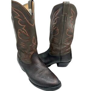 vintage Tony Lama cowboy boots western brown leather mens size 10.5 D